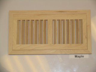4" x 12" Hi Output Maple Flush Unfinished Wood Heat Register / Vent   Floor Heating Registers  
