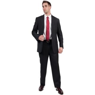 Mens Black Modern fit Double vented Two button Suit
