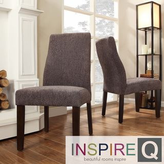Inspire Q Marcey Dark Grey Chenille Wave Back Dining Chair (set Of 2)