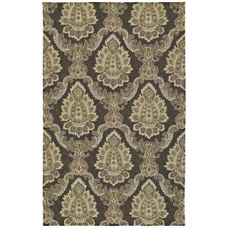 Indoor/ Outdoor Fiesta Chocolate Damask Rug (2 X 3)