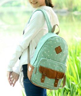 Gaokong Gk 172 School Backpack Girl Backpack Canvas Backpack (Navy,mintgreen,red) (Mintgreen) Sports & Outdoors