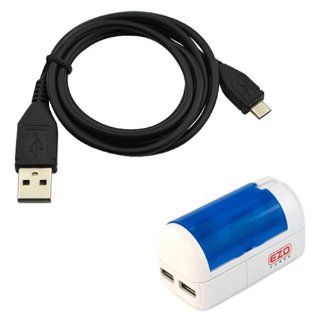 EZOPower 2 Port USB Car / Wall / AA / 9V Universal Charger + USB Sync Data Cable for HTC One X, One S, Titan II, EVO 4g, EVO 3d; Samsung Galaxy S Ii Sgh i777, Galaxy S2 / SII I9100, Note N7000; BlackBerry Torch 9860, Torch 9850 Cell Phones & Accessori