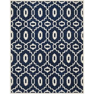 Safavieh Handmade Moroccan Chatham Contemporary Dark Blue/ Ivory Wool Rug (5 X 8)