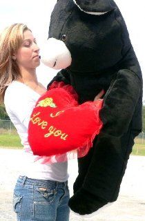 Giant 42" Black Teddy Bear Holding I Love You Heart *Huge Soft Stuffed Jumbo Big Plush   Perfect Valentines Day or Any Day Gift   American Made in the USA America Toys & Games