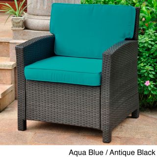 Lisbon Outdoor Resin Wicker Contemporary Chair With Corded Cushions