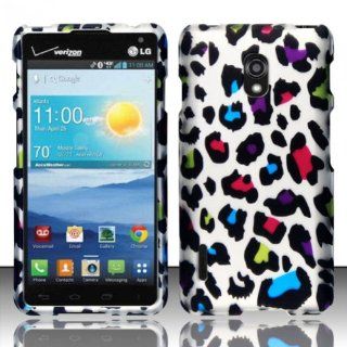 For LG Optimus F7 US780 4G LTE (Boost/US Cellular) Rubberized Design Cover Case   Colorful Leopard Cell Phones & Accessories