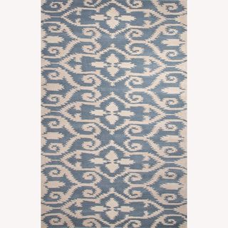 Hand tufted Floral Pattern Blue Wool Rug (5x8)
