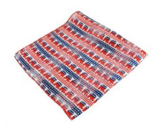 Red, White, and Blue Republican Elephants Satin Scarf Clothing