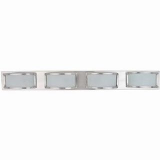 Globe Europa Four Light Vanity, Brushed Steel with Frosted Glass Shades #5059101   Vanity Lighting Fixtures  