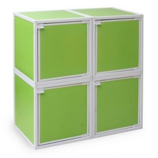 Way Basics 4 Cube Modular Storage Box WB BOX4 Color Green