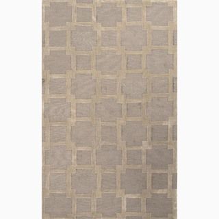 Hand made Gray/ Tan Polyester Textured Rug (5x8)