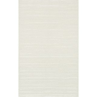 Hand Woven Rhythm White Wool Rug (50 X 76)