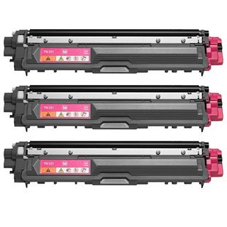 Brother Tn221m Remanufactured Compatible Magenta Toner Cartridges (pack Of 3)