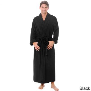 Alexander Del Rossa Del Rossa Mens Full Length Shawl Collar Terry Cotton Bath Robe Black Size M