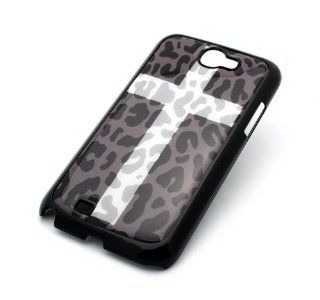 BLACK Snap On Case SAMSUNG GALAXY NOTE 2 II GT N7100 Plastic Cover   SNOW CROSS LEOPARD cheetah cougar lion camo white animal lover Cell Phones & Accessories