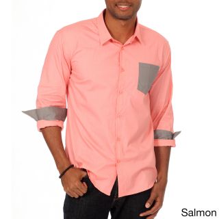 Oxymoron Oxymoron Mens Slim Fit Contrast Pocket Shirt Pink Size M
