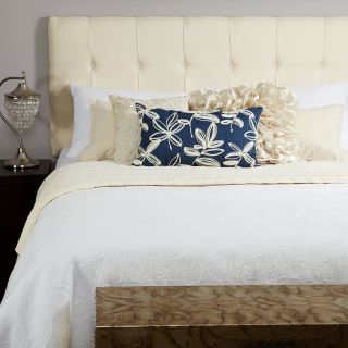 Mozaic Humble + Haute Sussex Ivory Linen Full Tufted Upholstered Headboard Ivory Size Full