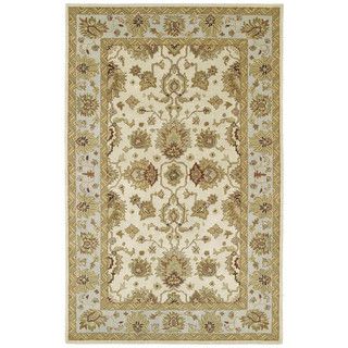 Hand tufted Anabelle Ivory Traditional Wool Rug (5 X 79)