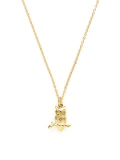 Gold Owl Pendant Necklace by Good Charma