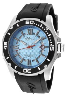 Elini Barokas 10196 012 BB  Watches,Mens Artisan Blue Textured Dial Black Silicone, Casual Elini Barokas Quartz Watches