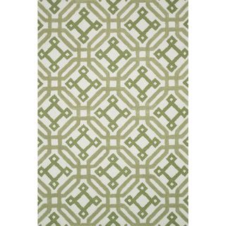 Hand tufted Tatum Ivory/ Green Wool Rug (50 X 76)