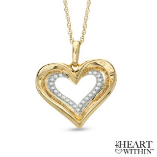 The Heart Within™ 1/10 CT. T.W. Diamond Heart Pendant in 10K Gold