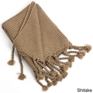 Knitted Throw With Chunky Tassels