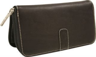 Piel Leather Zip Around Wallet 2672   Chocolate Leather