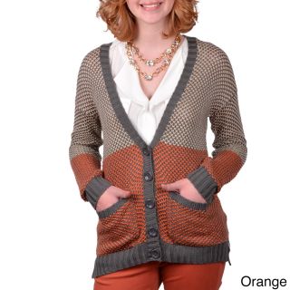 Journee Collection Journee Collection Juniors V neck Cardigan Sweater Orange Size S (1  3)