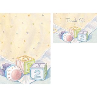 Baby Blocks Invitations And Thank You Note Cards
