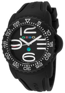 Gebo GB.3H/COL.2.BW  Watches,Black Dial Black Silicone, Casual Gebo Quartz Watches