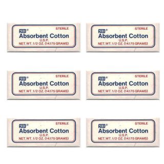 U.s.p. Absorbent Cotton Sterile 0.5 ounce (pack Of 6)
