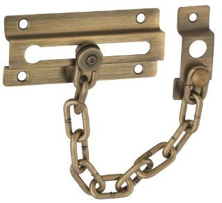 National Hardware V807 Door Chain, Antique Brass   Door Lock  