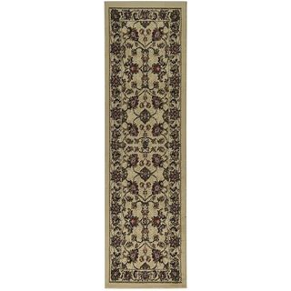 Beige Traditional Oriental Design Runner Rug (2x7)