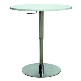 Chrome/white Pneumatic Gas Lift Adjustable Height Pub Table