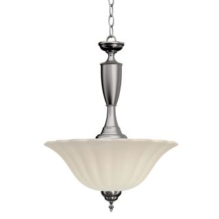 Portfolio Lillyburne 15.75 in W Brushed Nickel Pendant Light with Frosted Shade