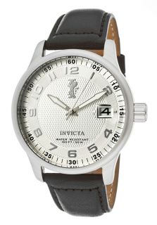 Invicta 12823  Watches,Mens I Force Silver Textured Dial Black Genuine Leather, Casual Invicta Quartz Watches