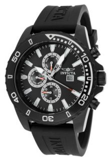 Invicta 10925  Watches,Mens Specialty Chronograph Black Dial Black Polyurethane, Chronograph Invicta Quartz Watches