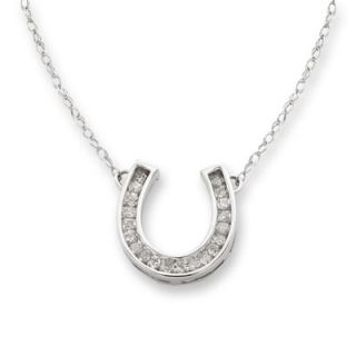 diamond horseshoe pendant in 10k white gold orig $ 289 00 199 99