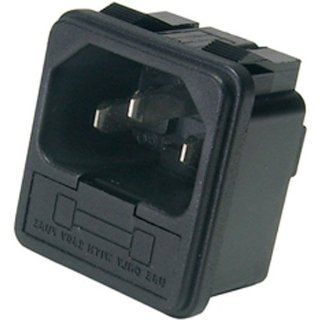 IEC Power Jack Chassis Mount with 10A Fuse Holder Electronics