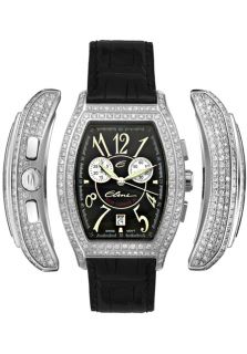Elini Barokas BK225STBK  Watches,New Yorker XL Chronograph Diamond Black Leather, Chronograph Elini Barokas Quartz Watches