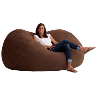 Comfort Research Fufsack Memory Foam Microfiber 6 foot Xl Bean Bag Chair Brown Size Extra Large