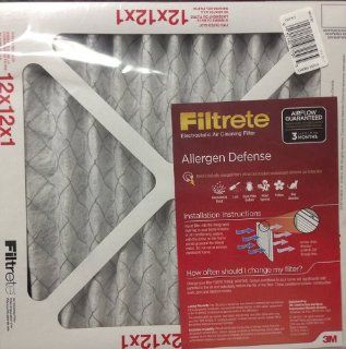 3M Filtrete Allergen Defense Filter, 12 Inch by 12 Inch by 1 Inch 12x12x1 1000 MPR    