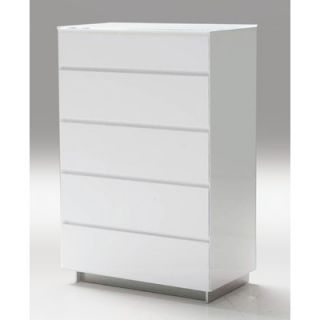 Mobital Savvy 5 Drawer Chest CH5 SAVV WHIT  / CH5 SAVV CHAR  Finish White Hi