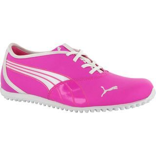 Puma Womens Monolite Spikeless Fluorescent Pink/ White Golf Shoes