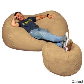 Theater Sacks Llc Theater Sack 6 foot Bean Bag Couch In Plush Microsuede Fabric Brown Size Jumbo
