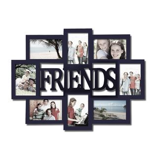 Adeco Adeco Friends 8 opening Black Wooden Photo Collage Frame Black Size 4x6
