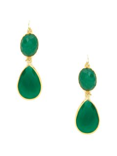 Green Quartz Drop Earrings by Sheila Fajl