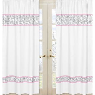 Kenya Pink/grey 84 inch Curtain Panel Pair