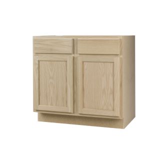 Continental Cabinets, Inc. 34.5 in x 36 in x 24 in Unfinished Oak Sink Base Cabinet